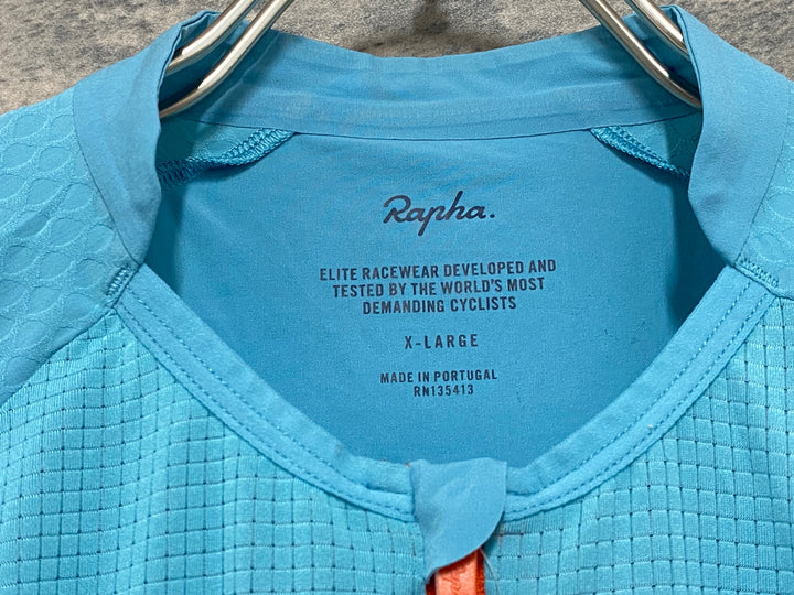 KL766 ラファ Rapha PRO TEAM GRAVEL JERSEY 半袖 サイクルジャージ 水色 XL 擦れ