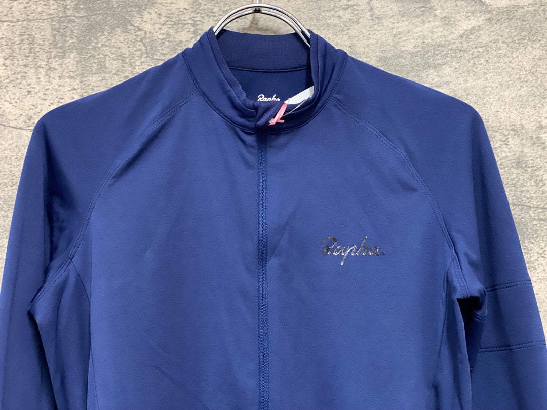 JE225 ラファ Rapha MEN'S LONG SLEEVE CORE JERSEY 長袖 サイクルジャージ ネイビー S 裏起毛