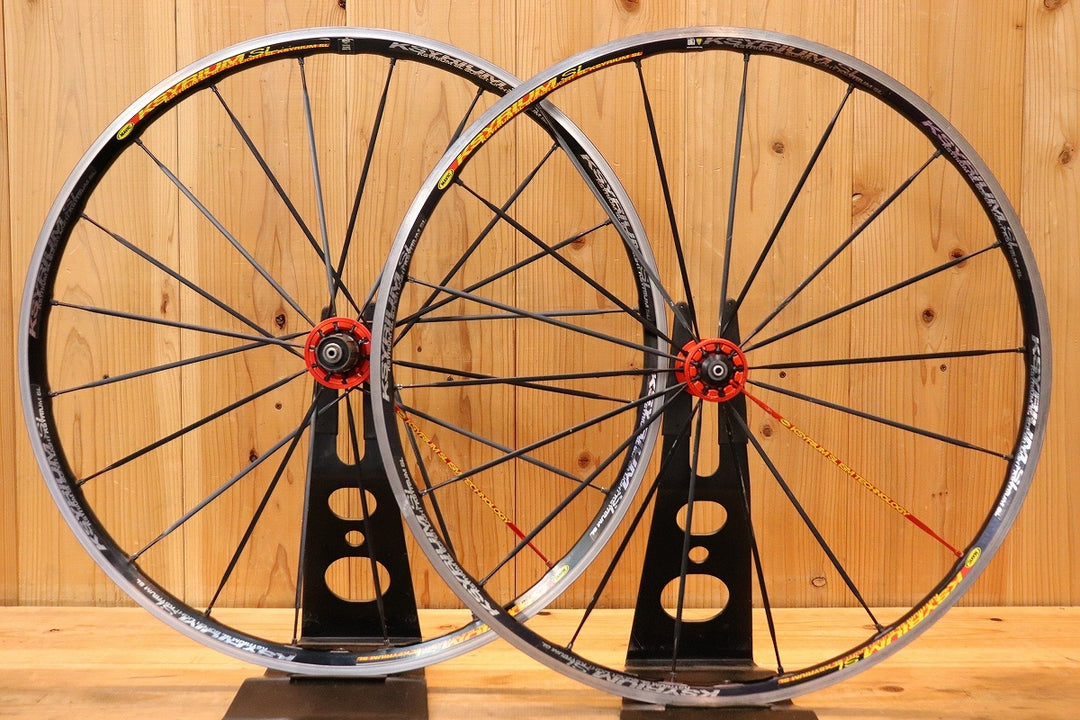 マヴィック MAVIC キシリウム KSYRIUM SL SUPERLIGHT アルミ クリンチャー ホイールセット シマノ 11/12S ナローリム 15C 【芦屋店】