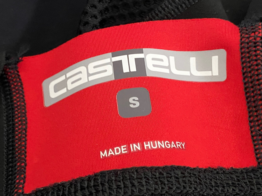 KG816 カステリ CASTELLI ロッソコルサ ROSSO CORSA ビブタイツ 黒 S 裏起毛