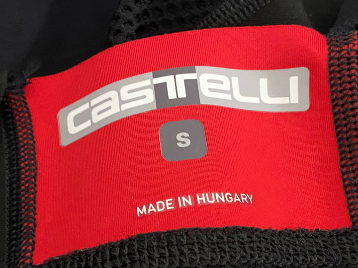 KG816 カステリ CASTELLI ロッソコルサ ROSSO CORSA ビブタイツ 黒 S 裏起毛
