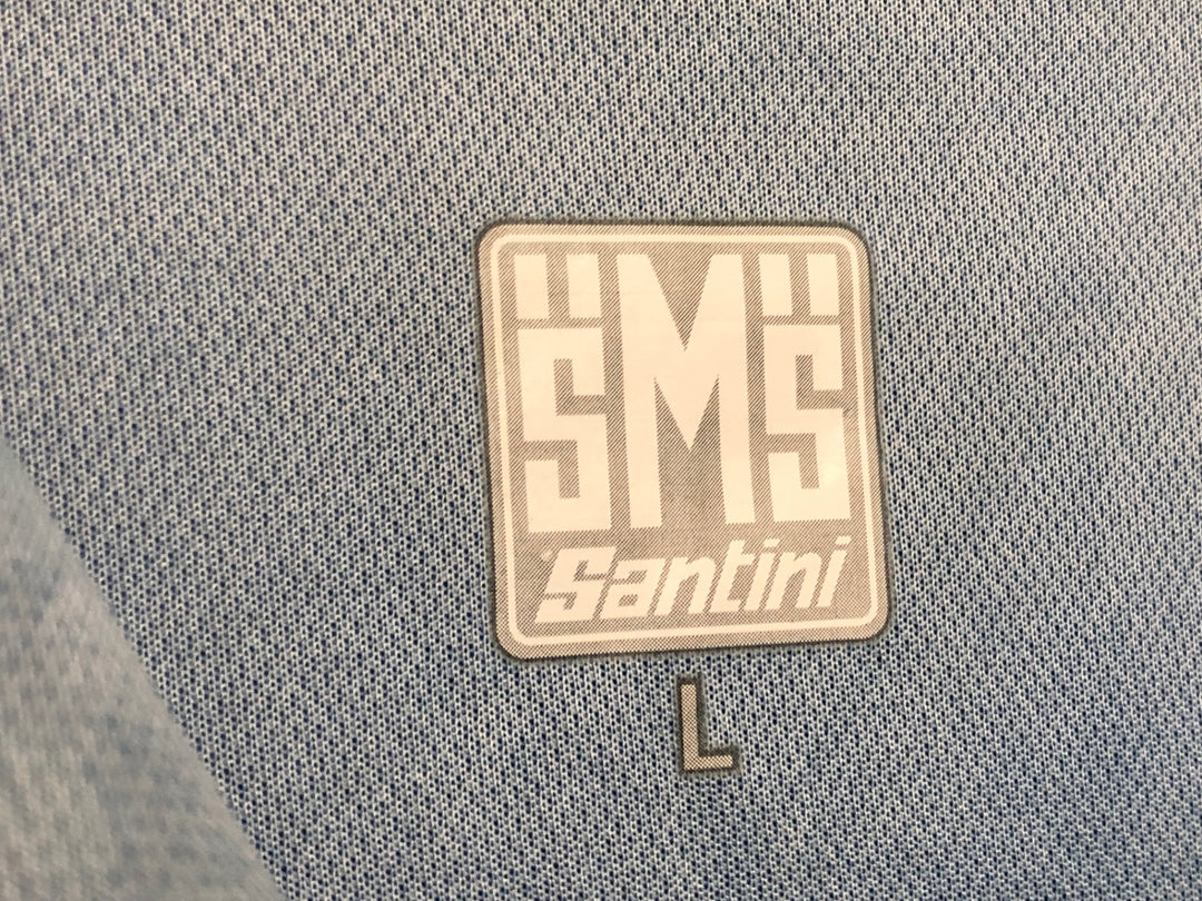 JJ497 サンティーニ Santini 半袖 サイクルジャージ ハーフジップ 青 L FESTINA
