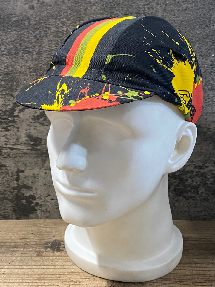 KD638 チネリ CINELLI サイクルキャップ 黒黄赤 サイズフリー