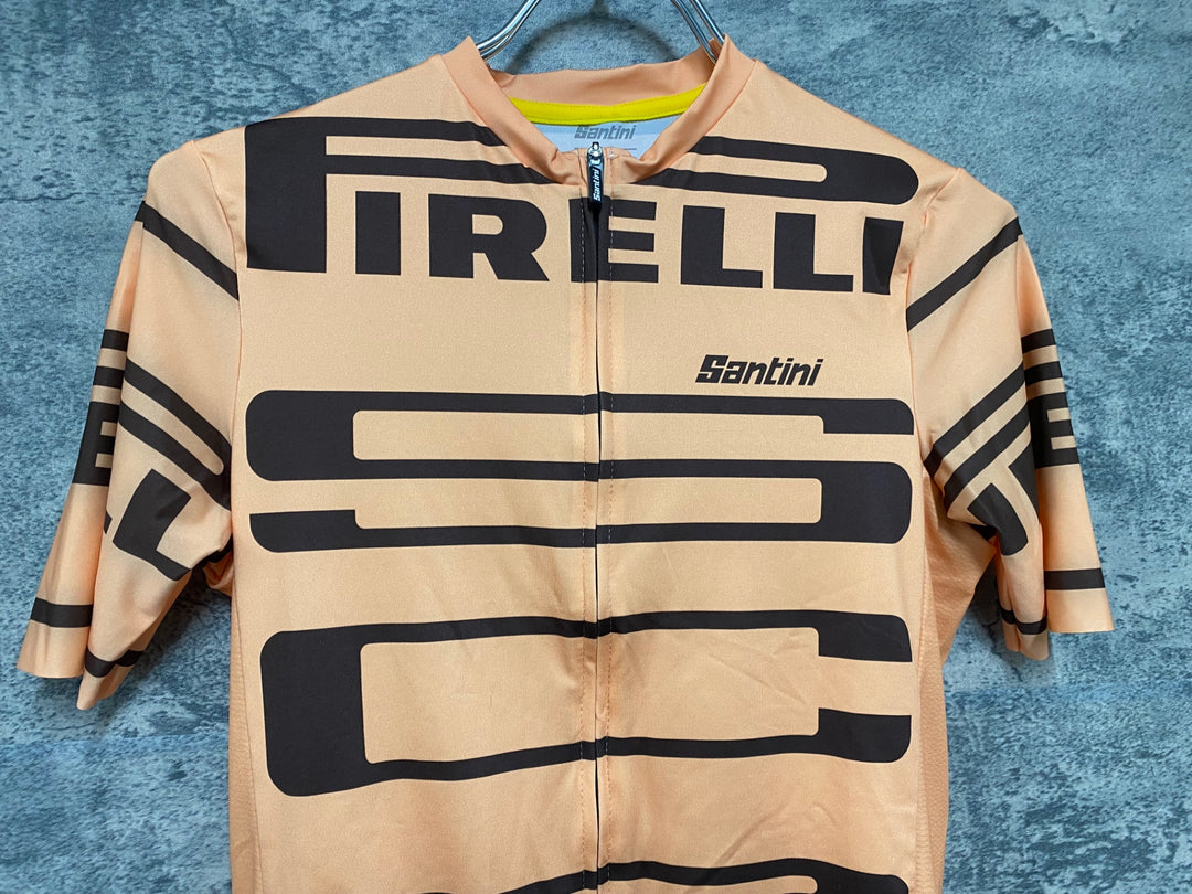 JT127 サンティーニ Santini 半袖サイクルジャージ オレンジ S POLARTEC