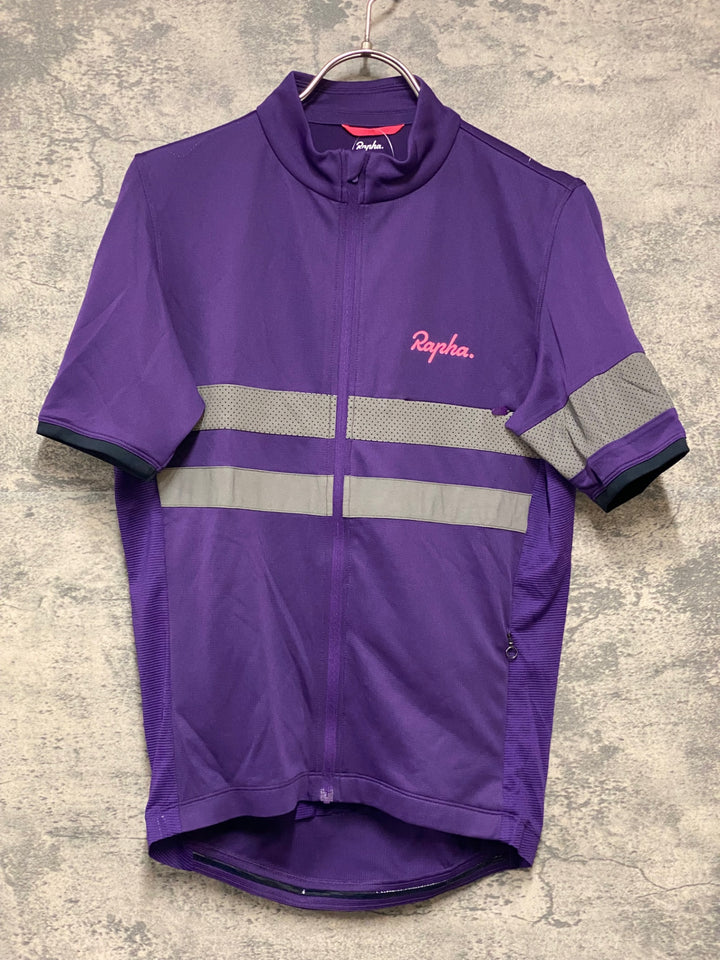 KH992 ラファ Rapha BREVET LIGHTWEIGHT JERSEY 半袖 サイクルジャージ 紫 S
