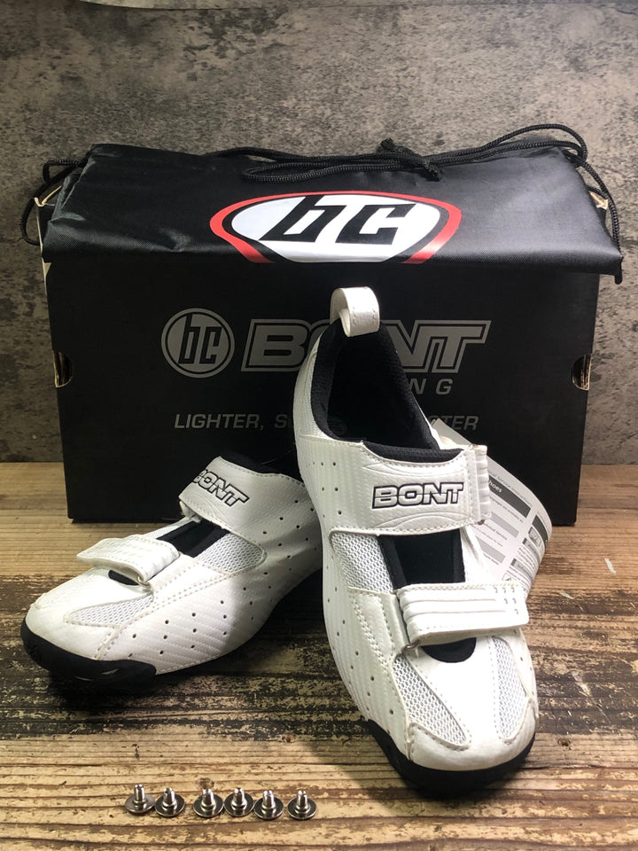 JE941 ボント BONT ライオット RIOT TR トライアスロン ビンディングシューズ EU44 ホワイト