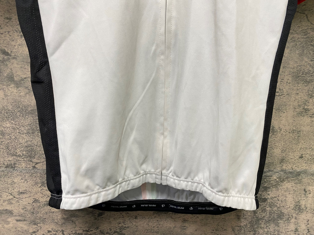 KA053 パールイズミ PEARL iZUMi 半袖 サイクルジャージ 黒 白 XL ※スレ