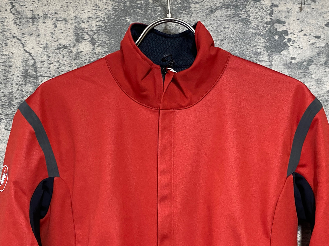 JJ386 カステリ CASTELLI ロッソコルサ ROSSO CORSA perfetto 長袖 サイクルジャケット 赤 黒 M 裏起毛 GORE-TEX INFINIUM