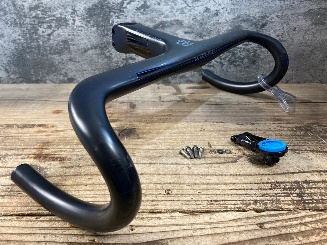 JZ918 ブラックインク BLACK INC カーボン 一体型 ドロップハンドル ブラケットC-C420x120mm マウント付属