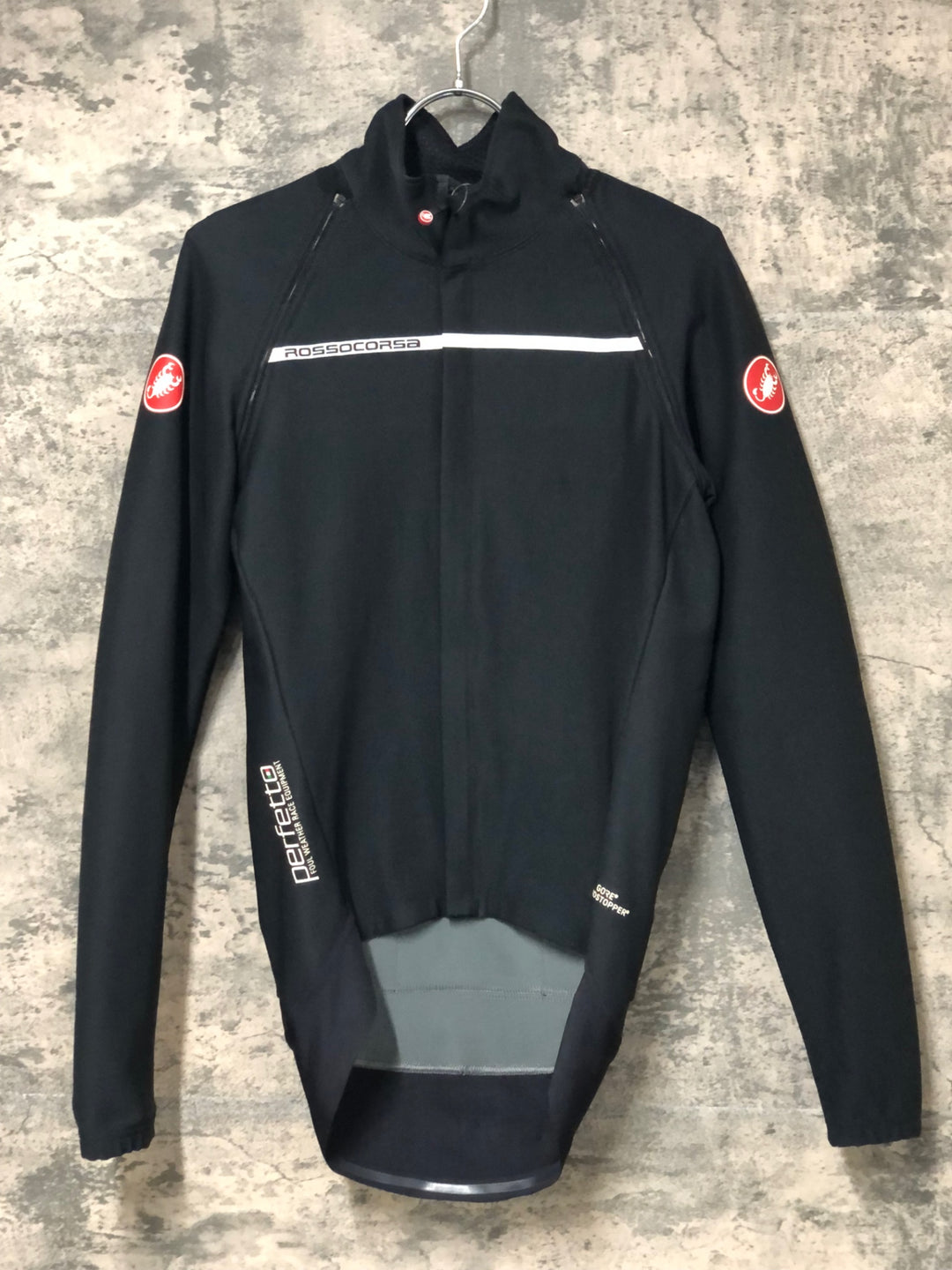 JV451 カステリ CASTELLI ロッソコルサ ROSSO CORSA Perfetto 長袖 サイクルジャケット 黒 S