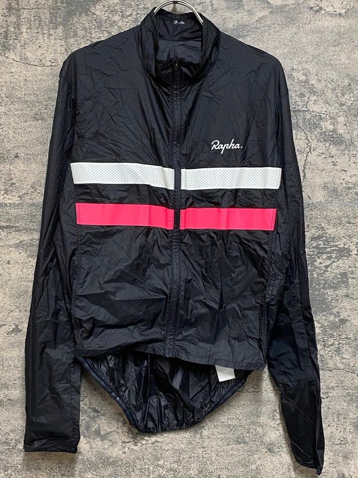 JP286 ラファ Rapha BREVET FLYWEIGHT WIND JACKET 長袖 サイクルジャケット 黒 サイズ不明
