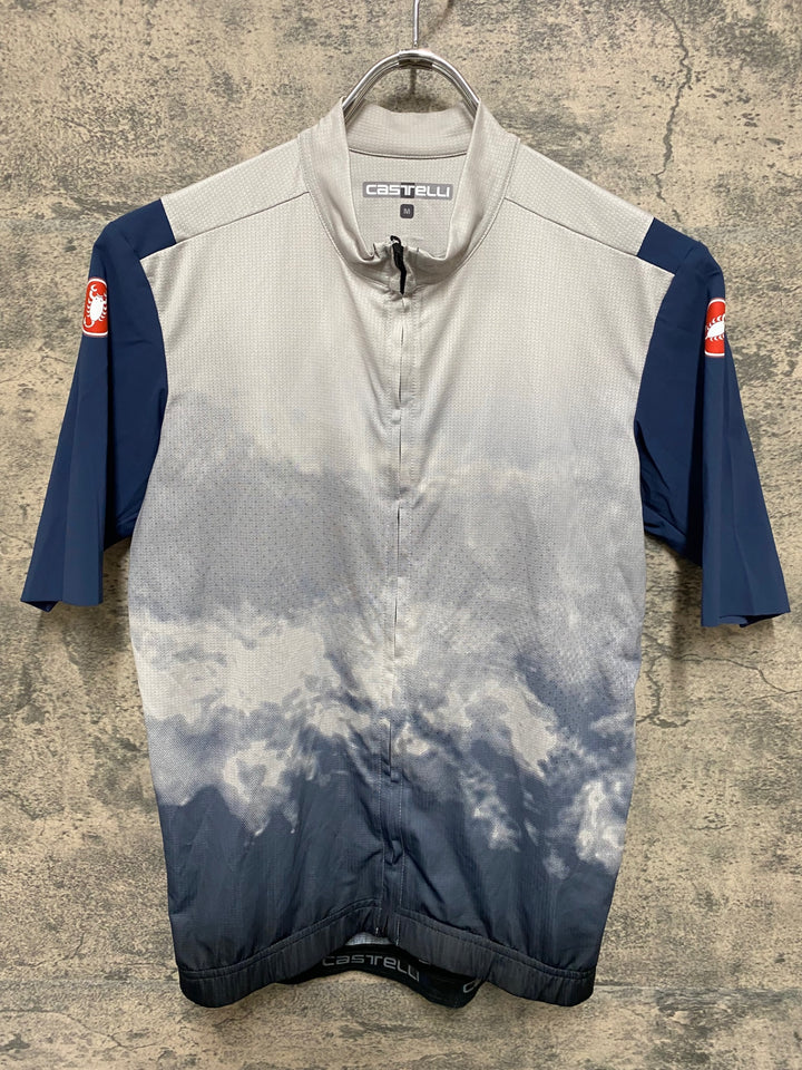 JZ674 カステリ CASTELLI ポールヴィリ POLVERE JERSEY 半袖 サイクルジャージ Mサイズ グレー
