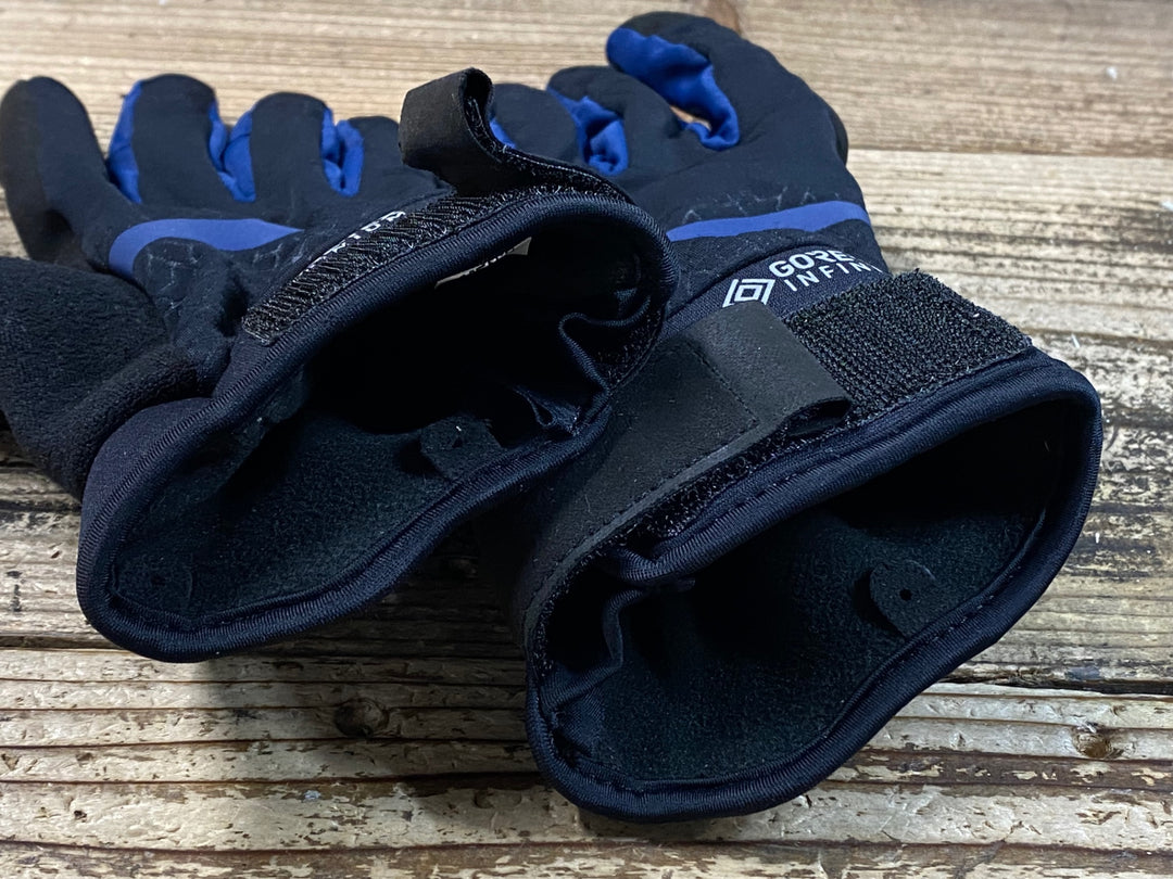JP752 シマノ SHIMANO 長指 ウィンターグローブ 黒青 MEN'S M 裏起毛 GORE TEX INDINIUM
