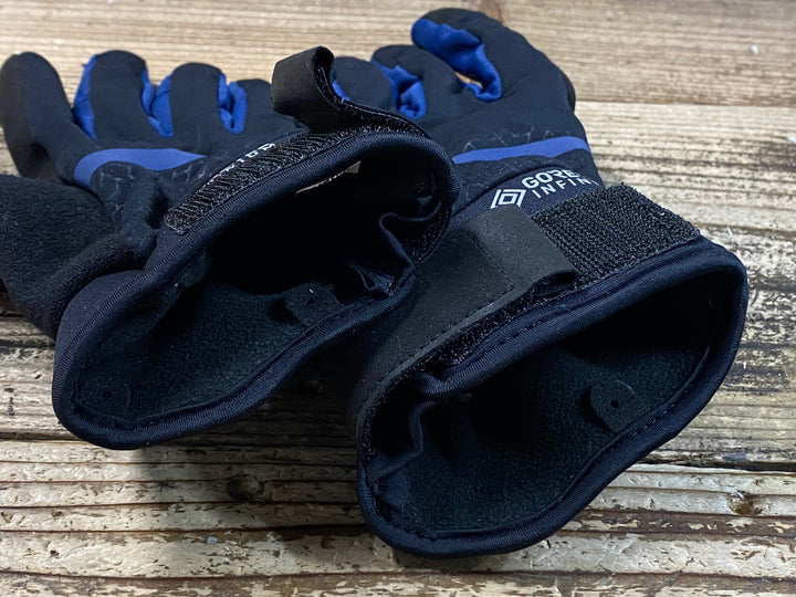 JP752 シマノ SHIMANO 長指 ウィンターグローブ 黒青 MEN'S M 裏起毛 GORE TEX INDINIUM