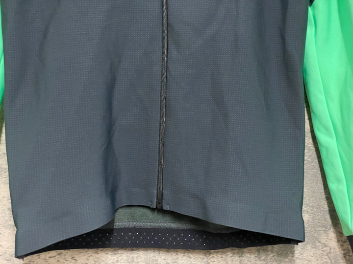 JO261 ブラックシープ BLACKSHEEP THERMAL JERSEY 長袖 サイクルジャージ 紺 黄緑 S 裏起毛