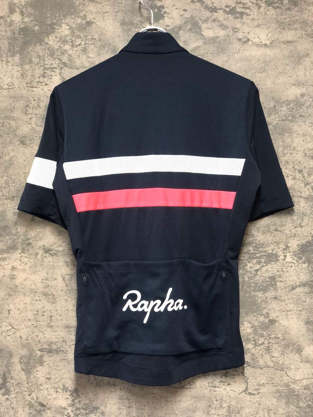 KM128 ラファ Rapha BREVET LIGHTWEIGHT JERSEY 半袖 サイクルジャージ 紺 S
