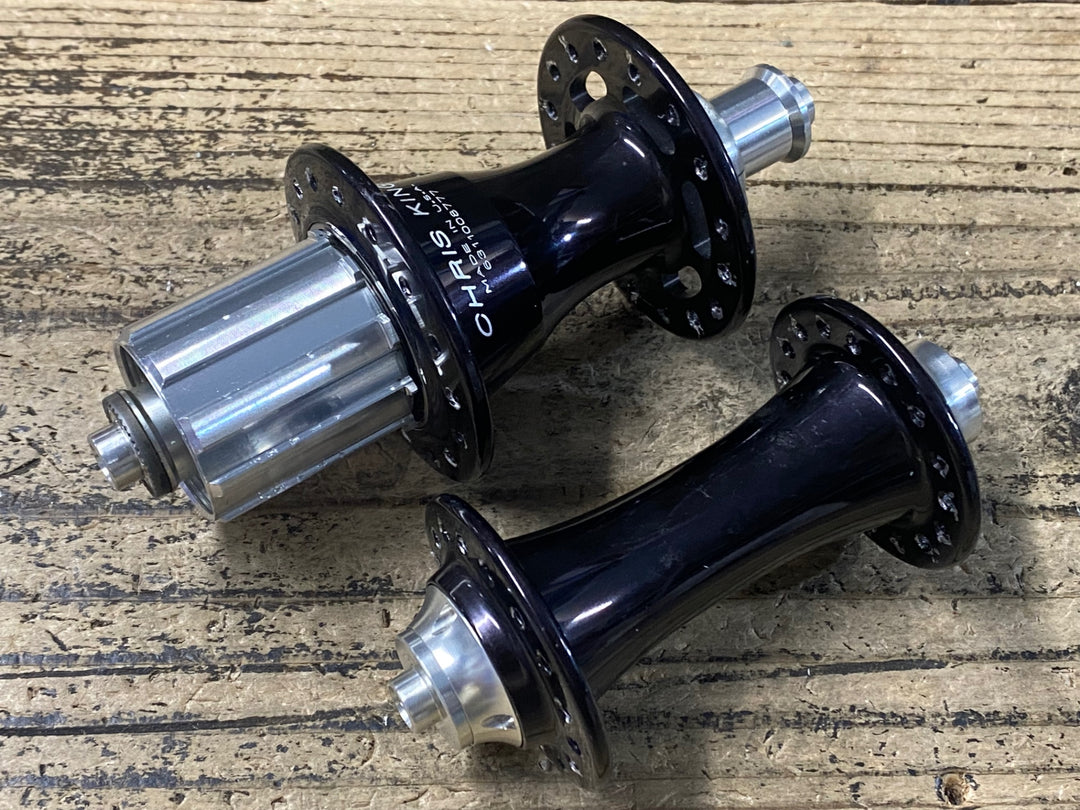 KD396 クリスキング CHRIS KING R45 前後ハブセット 黒 シマノ10S 32H OLD100x130mm