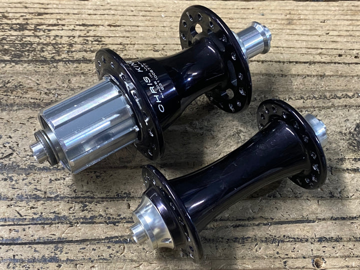 KD396 クリスキング CHRIS KING R45 前後ハブセット 黒 シマノ10S 32H OLD100x130mm