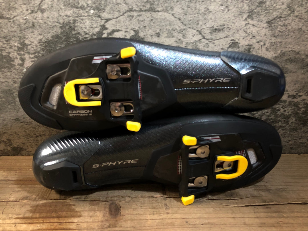 KE162 シマノ SHIMANO S-PHYRE SHRC903M WIDE ビンディングシューズ BOA 3穴 黒 EU43.5 予備ヒールパッド付
