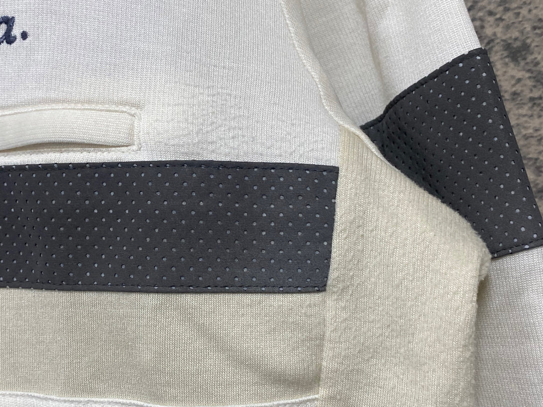 JY602 ラファ Rapha BREVET LONG SLEEVE JERSEY 長袖 サイクルジャージ 白 L 裏起毛 ※スレ