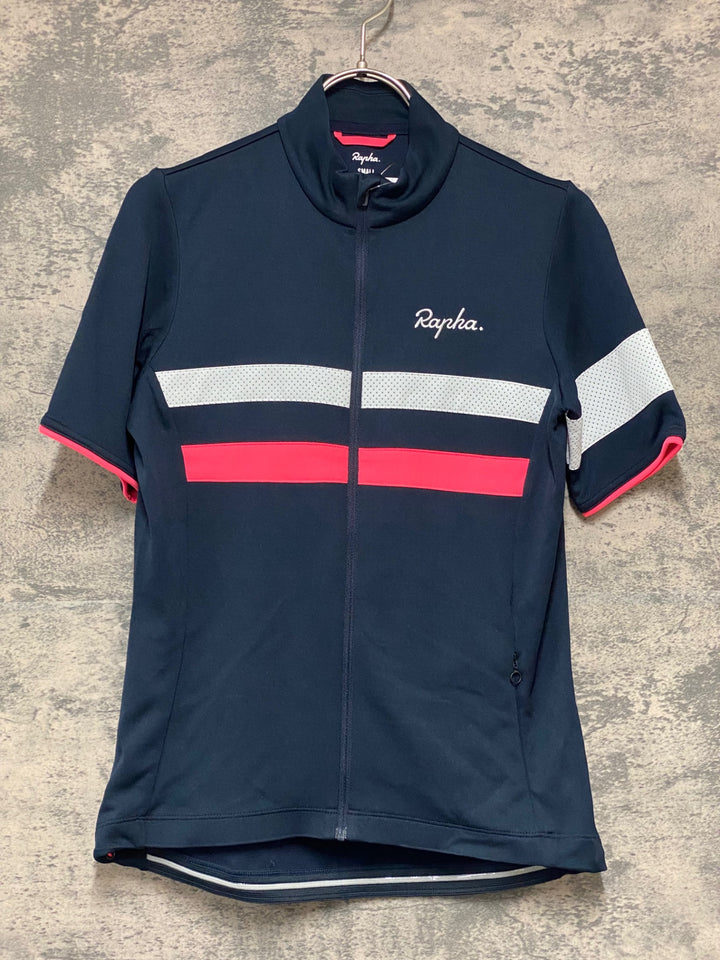 KG834 ラファ Rapha WOMEN’S BREVET JERSEY 半袖 サイクルジャージ 濃紺 S レディース