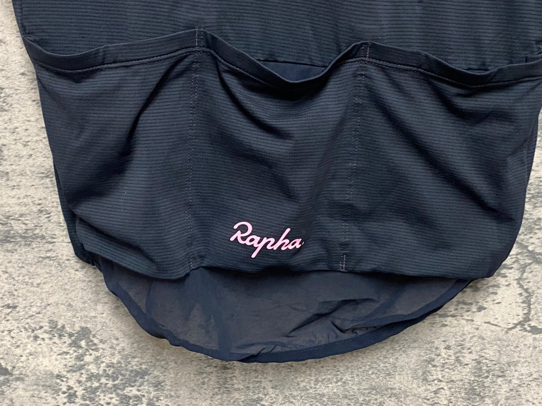 KF216 ラファ Rapha CLASSIC FLYWEIGHT JERSEY 半袖 サイクルジャージ 黒 M ※穴空きのためジャンク