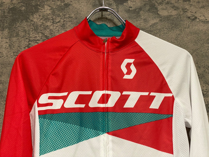 R082 スコット SCOTT 長袖 サイクルジャージ 白赤 M レディース
