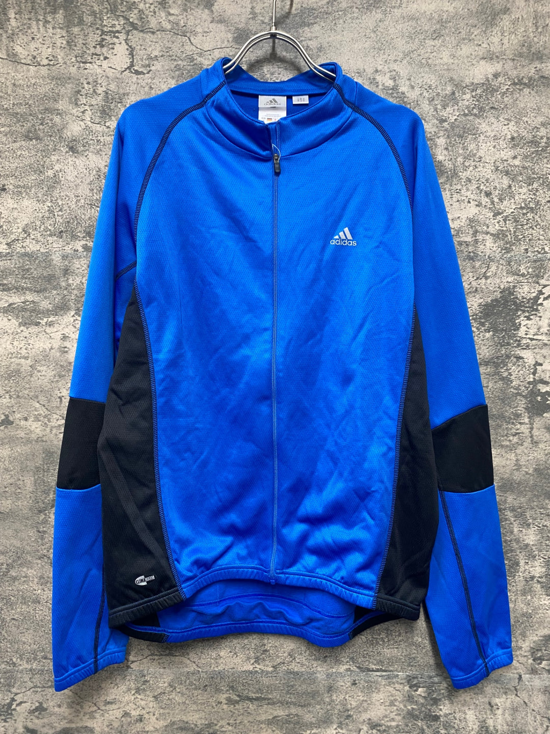 JG788 アディダス adidas 長袖 サイクルジャージ 青 XO 裏起毛