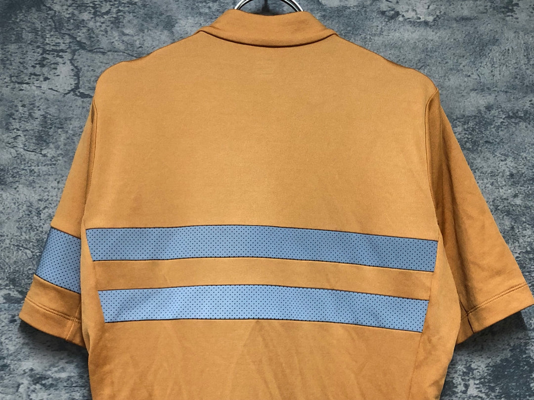 KL395 ラファ Rapha MEN'S BREVET JERSEY 半袖 サイクルジャージ オレンジ M ※日焼け汚れ