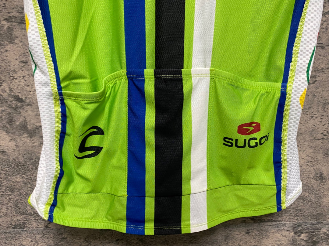 JS449 スゴイ SUGOI 半袖 サイクルジャージ 黒 緑 S/P CANNONDALE