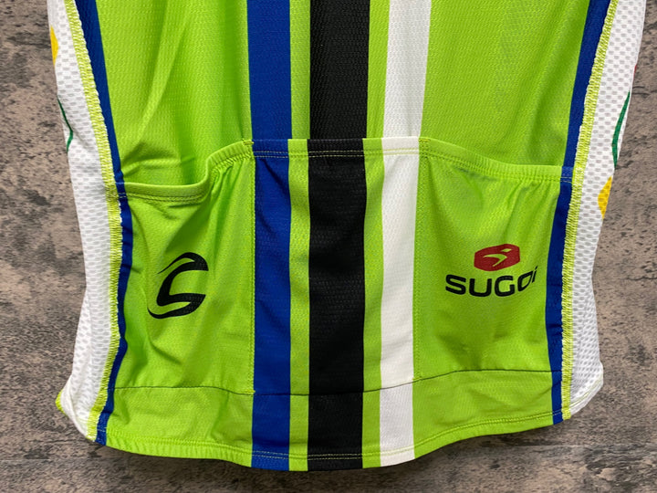 JS449 スゴイ SUGOI 半袖 サイクルジャージ 黒 緑 S/P CANNONDALE