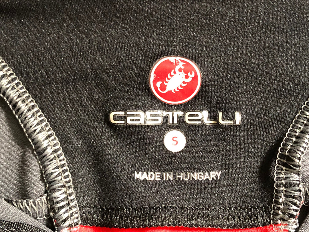 KD848 カステリ CASTELLI 半袖 サイクルジャージ グレー S ※ロゴひび割れ