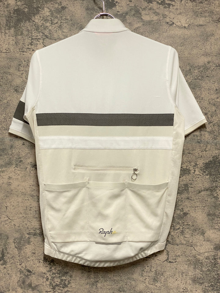 KJ278 ラファ Rapha BREVET LIGHTWEIGHT JERSEY 半袖 サイクルジャージ 白 M