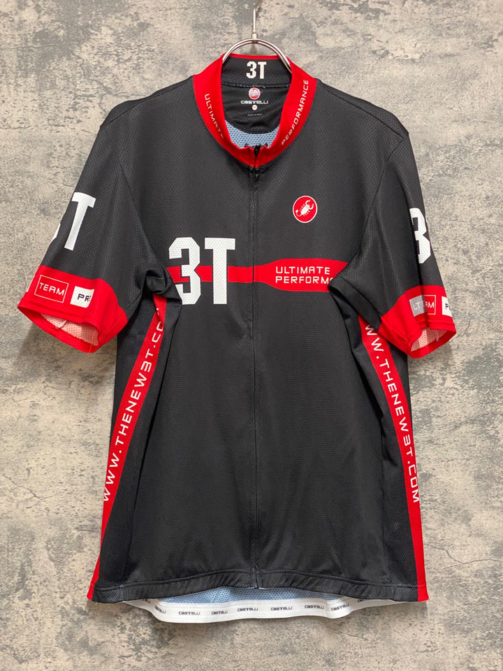 JN596 カステリ castelli 半袖サイクルジャージ 黒 3T XXXL ほつれあり