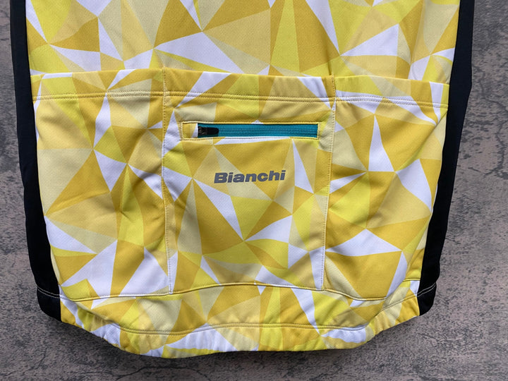 KD327 ビアンキ BIANCHI 半袖 サイクルジャージ 白 黄 L
