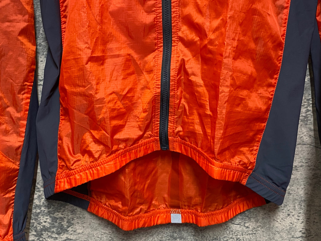KE515 カステリ CASTELLI 長袖 ウィンドブレーカー オレンジ 黒 L
