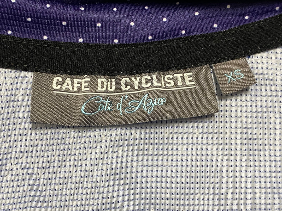 JS977 カフェドシクリステ Cafe du Cycliste Fleurette women 半袖 サイクルジャージ パープル XS レディース ※補修部ありジャンク