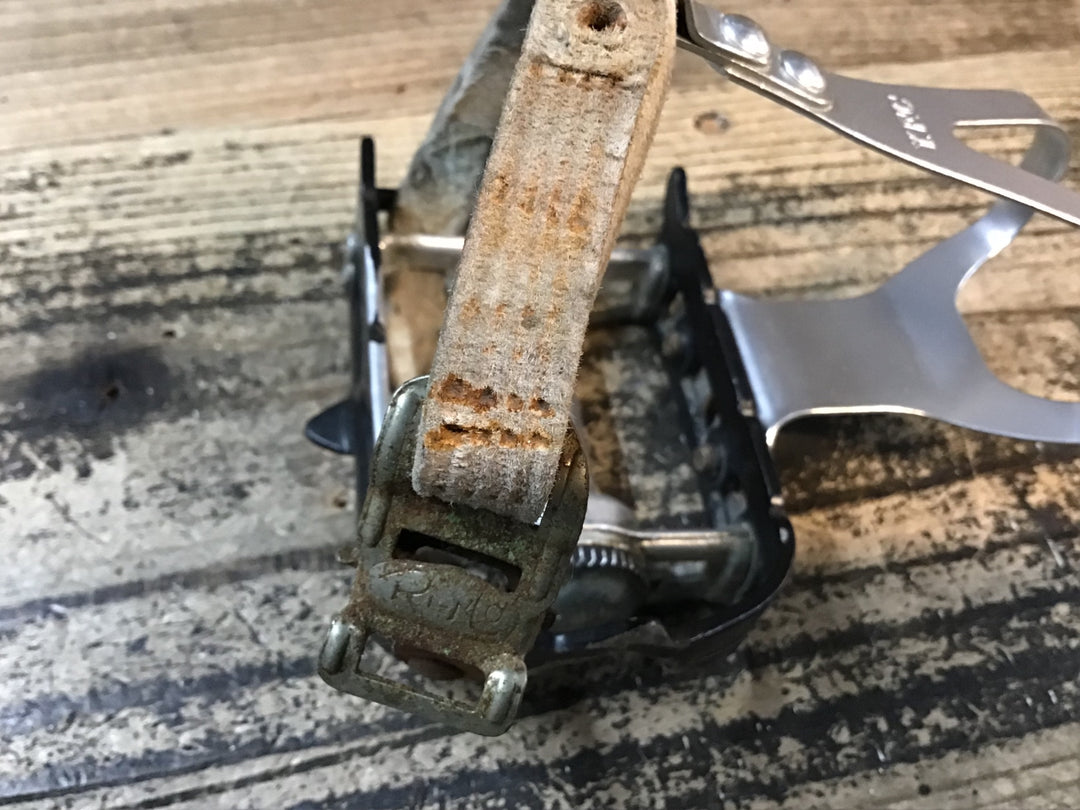 JJ194 カンパニョーロ Campagnolo SuperLeggeri ヴィンテージ ペダル スチールシャフト 樹脂キャップ