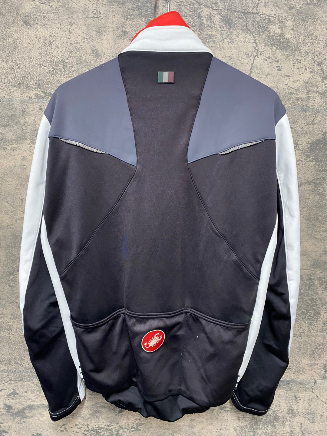 JT667 カステリ CASTELLI 長袖 サイクルジャケット 白 黒 L 裏起毛 GORE WINDSTOPPER