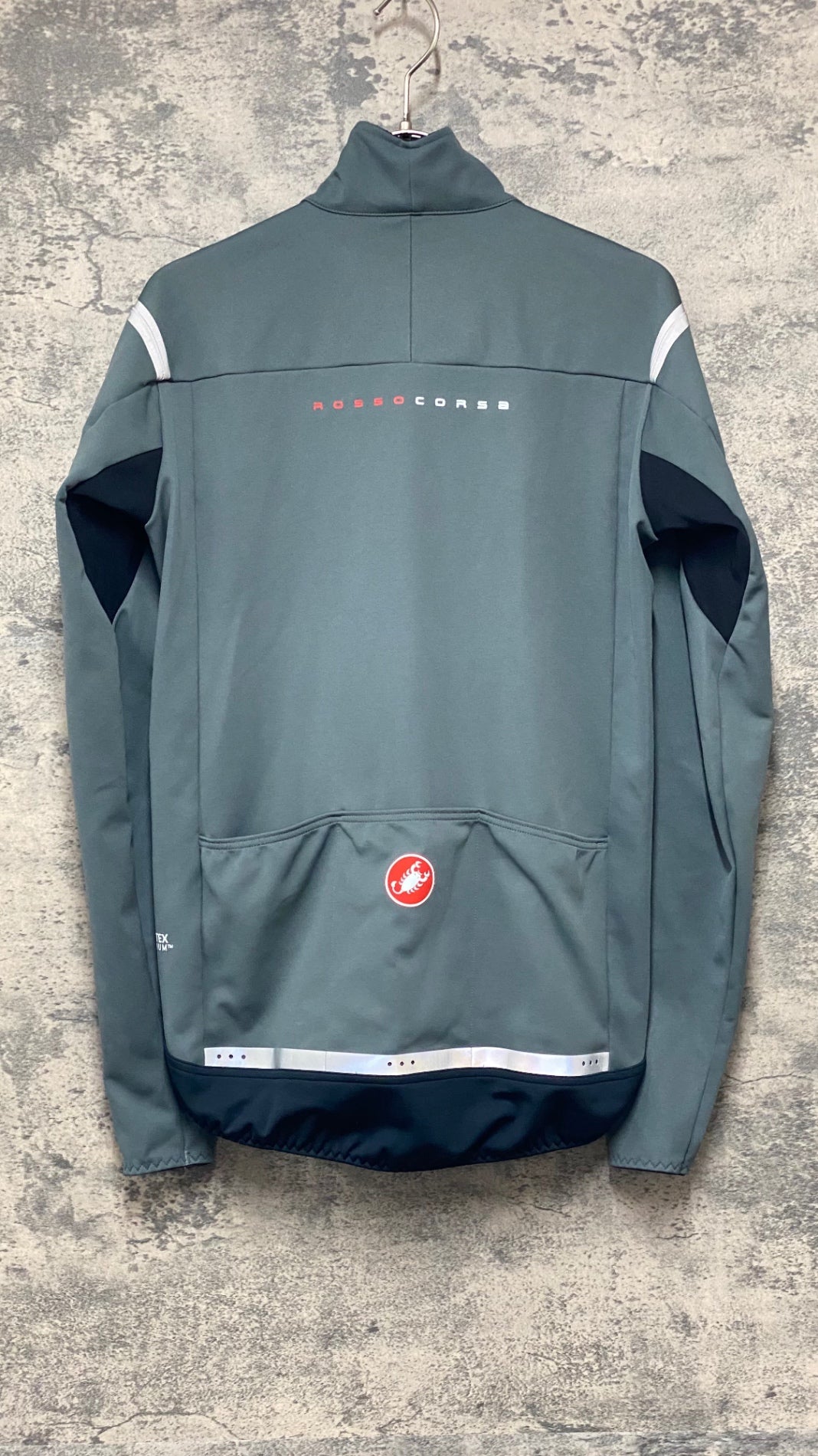 KD018 カステリ CASTELLI ロッソコルサ ROSSO CORSA PERFETTO 長袖 サイクルジャケット S GORE-TEX INFINIUM ※タバコ臭