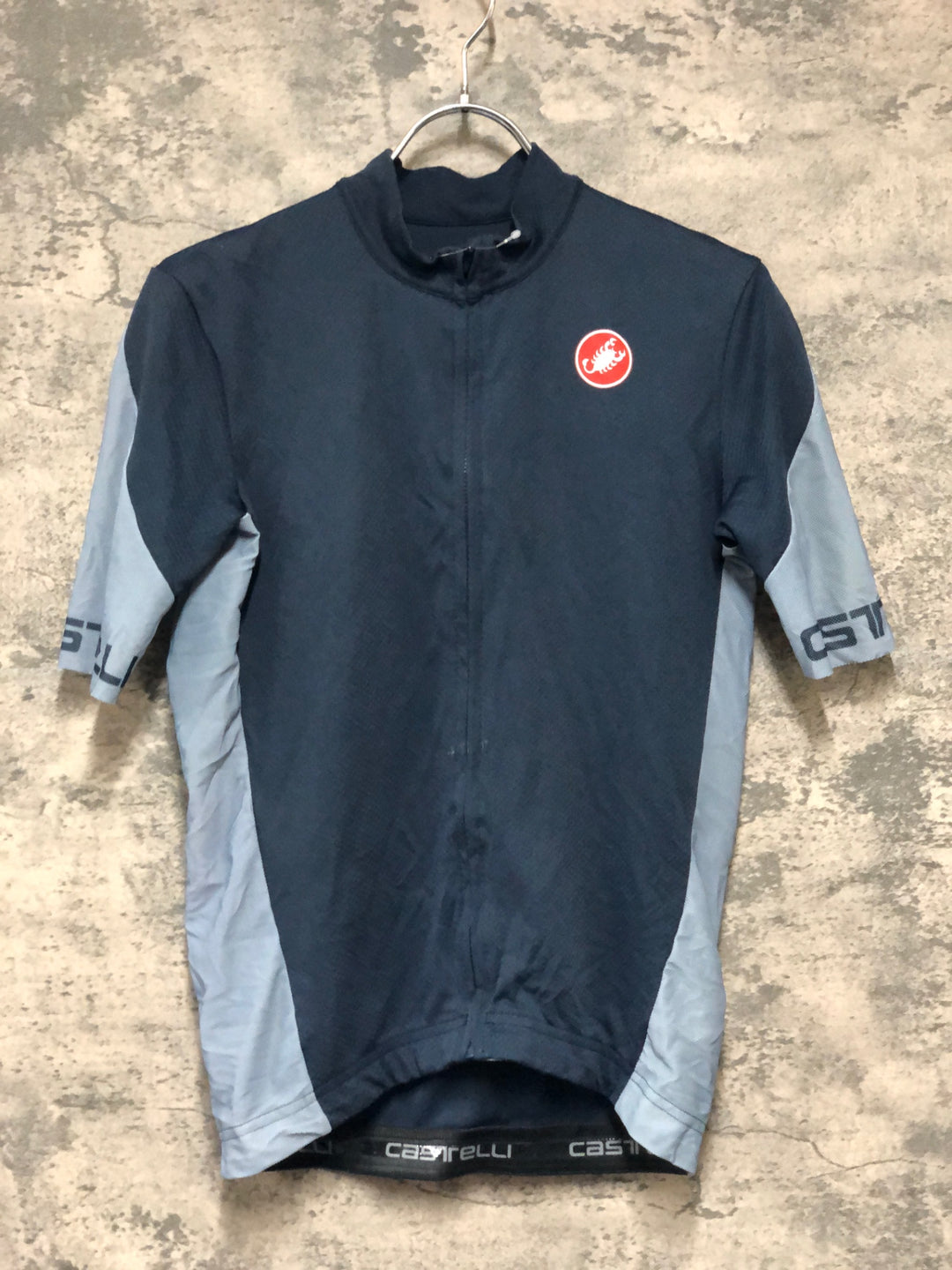 KD432 カステリ CASTELLI 半袖 サイクルジャージ 紺 M