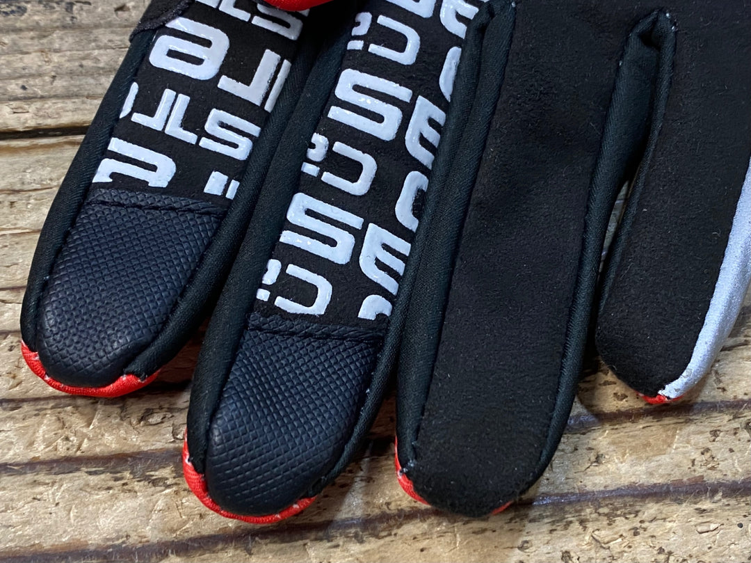 JT032 カステリ CASTELLI 長指 グローブ 黒 赤 L 裏起毛