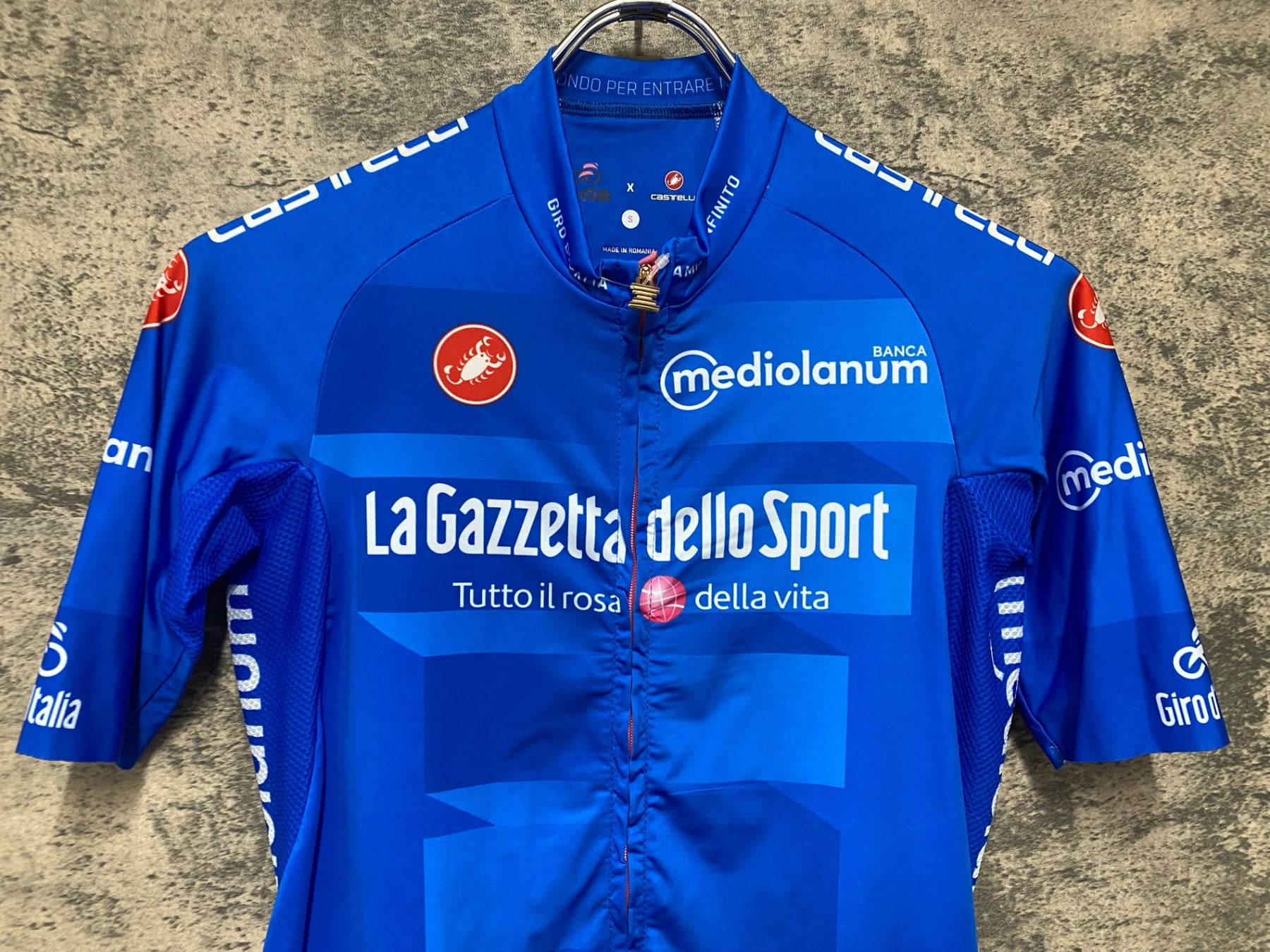 JV454 カステリ CASTELLI 半袖 サイクルジャージ 青 S Giro d'Italia
