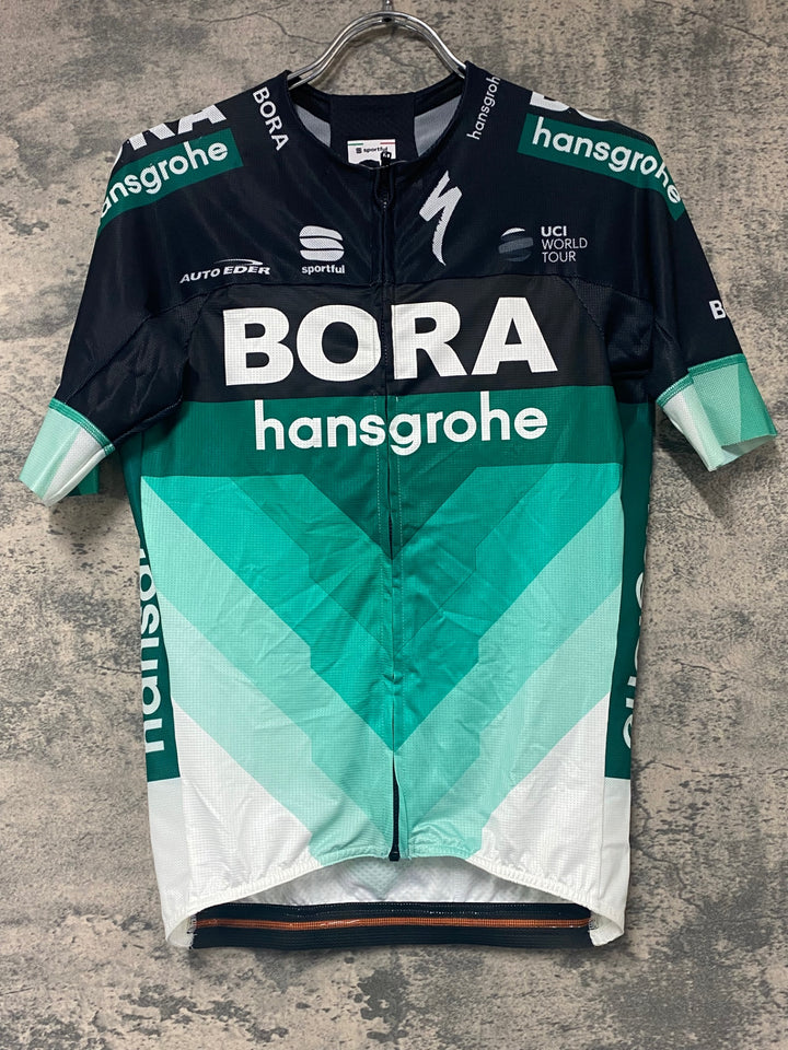 KJ812 スポーツフル sportful 半袖 サイクルジャージ 黒 緑 M BORA hansgrohe