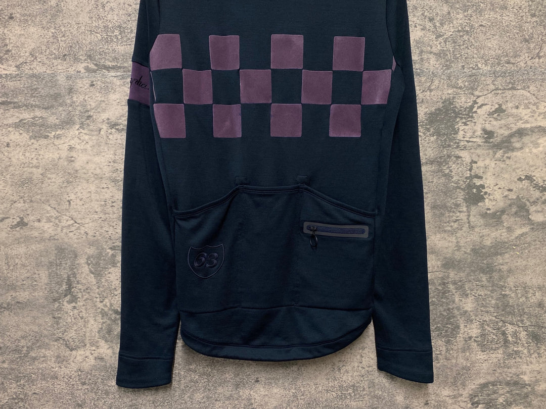 JJ039 ラファ Rapha Classic 長袖 サイクルジャージ S ブラック ほつれ
