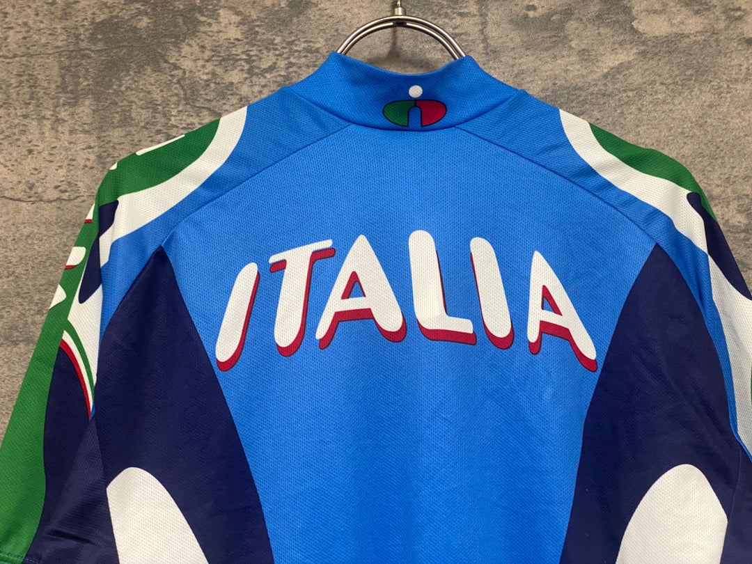 KE533 カステリ Castelli 半袖 サイクルジャージ 青 白 M ヴィンテージ