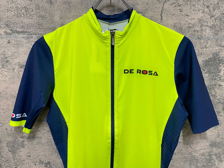 JY864 サンティーニ Santini DE ROSA 半袖 サイクルジャージ ネイビー 黃 M
