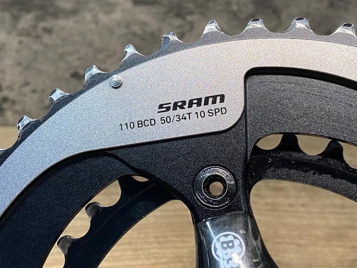 JG533 FSA SL-K LIGHT SRAM 10Sチェーンリング カーボン クランクセット 172.5mm 50/34T BB30 HOLLOW CARBON