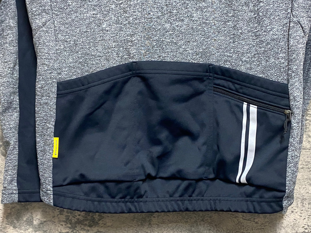 KN167 パールイズミ PEARL iZUMi 長袖 サイクルジャージ グレー 黒 L 裏起毛