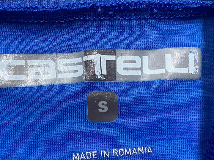 JS584 カステリ CASTELLI 半袖 サイクルジャージ 青 S ITALIA